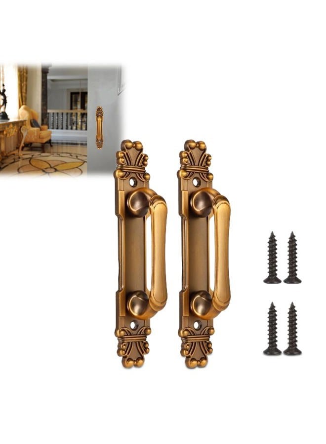 Haofy 2Pcs/Set European Style Door Handle, Antique Door Pull Handle, Metal Sliding Door Handle for Cabinet Hardware Drawer Cupboard Accessory - Image 2