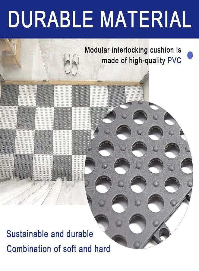 BHAVENA Modular Interlocking Floor Tiles, 11.8” PVC Waterproof Mats with Drain Holes for Bathroom, Kitchen, Patio & Pool | Anti-Slip, Quick Install | Pack of (8) - Image 4