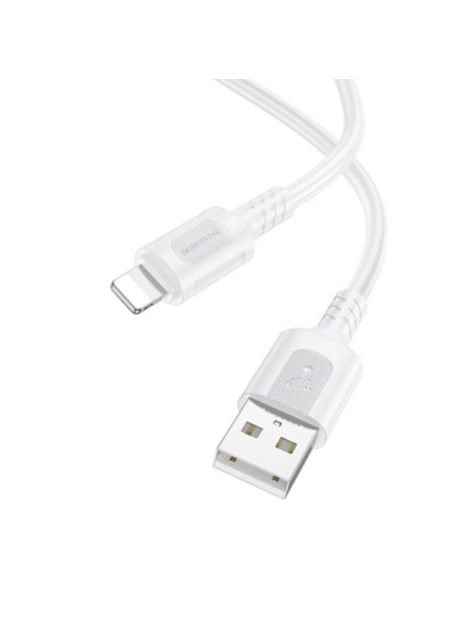 بوروفون Borofone Cable BX111 Feliz - USB to Lightning - 2.4A 1 metre white - Image 1