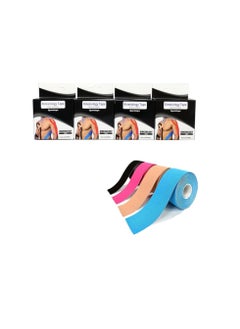 Relax Smart 4 Rolls Waterproof Breathable Kinesiology Tape, Athletic Elastic Kneepad Muscle Pain Relief Knee Taping for Gym Fitness Running Tennis Swimming Football  - Image 1