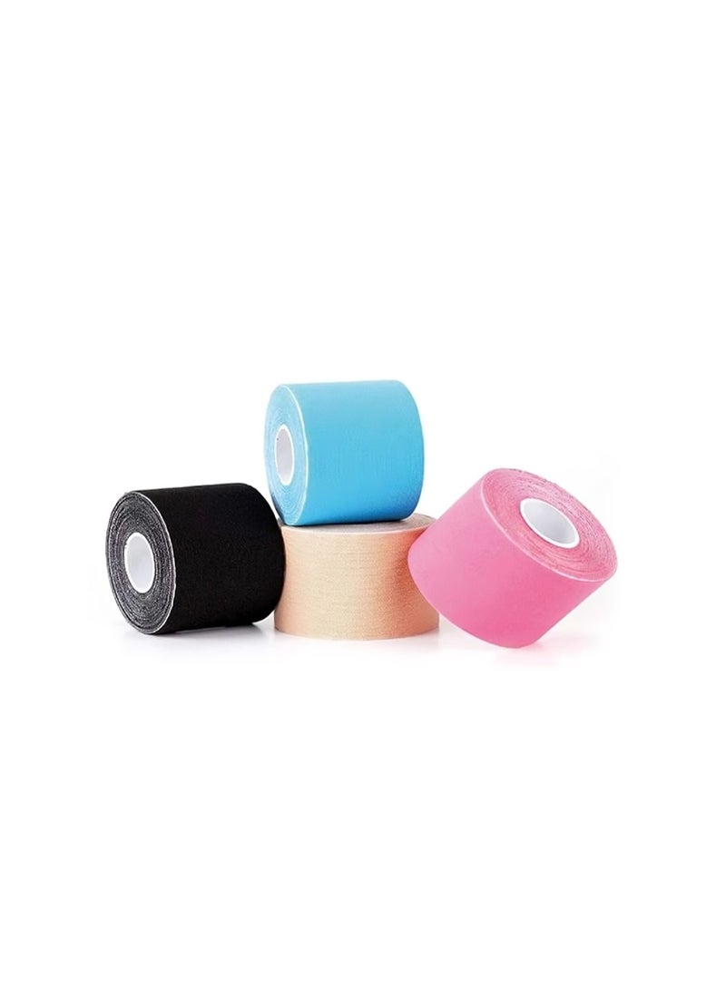 Relax Smart 4 Rolls Waterproof Breathable Kinesiology Tape, Athletic Elastic Kneepad Muscle Pain Relief Knee Taping for Gym Fitness Running Tennis Swimming Football - Image 5