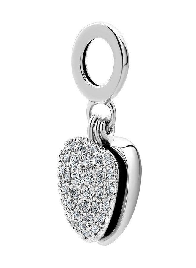 KunBead Sister I Love You Heart Crystal April Birthstone Dangle Charms for Bracelets - Image 2