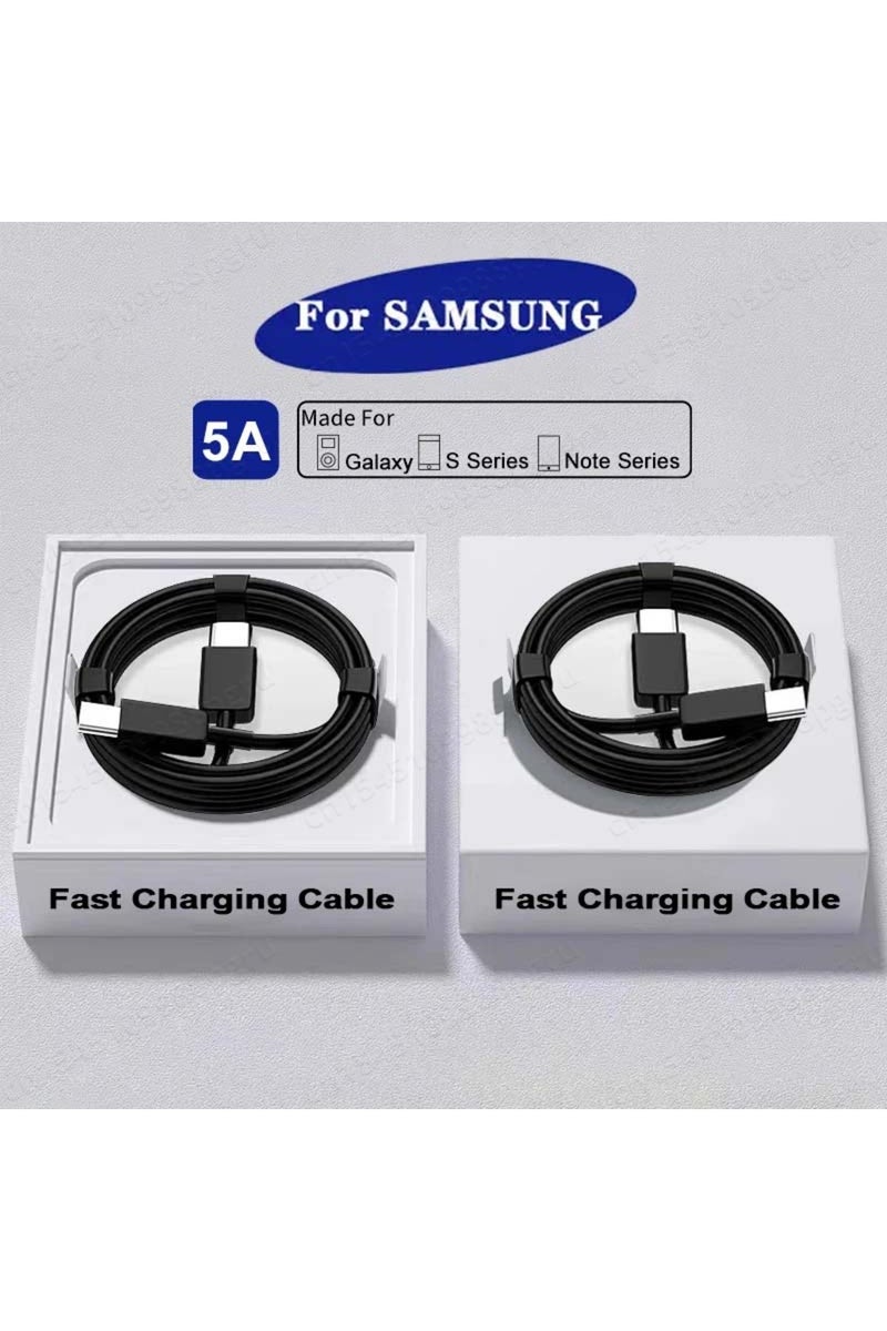 Type-C to Type-C 2m black X2 2PCS PD 45W USB C Cable For Samsung Galaxy S20 S21 S22 S23 Ultra Note 1