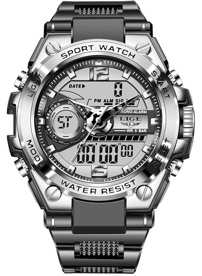 Excefore Mens Sports Digital Watches Outdoor Large Face Dial Waterproof Electronic Date Multi Function Wrist Watches For Men Tactic Led Alarm Stopwatch - Image 2