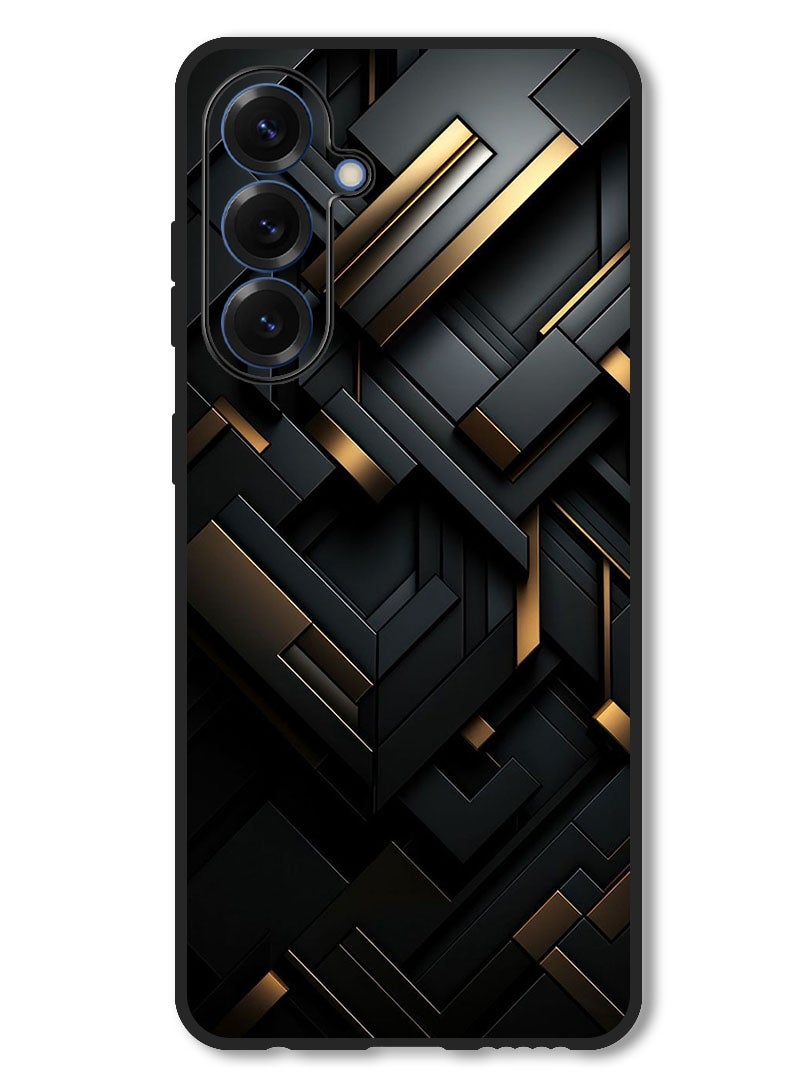 Theodor Case Compatible with Samsung Galaxy A36 Protection Shockproof Bumper Cover Black Dourado - Image 1