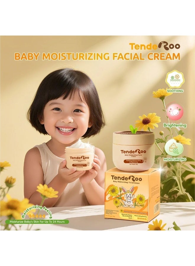 TendeRoo Baby Facial Cream for Everyday Hydration, Soothing, and Brightening — A gentle skincare choice designed to moisturize delicate skin, maintain a soft and comfortable feel, and provide refreshi
