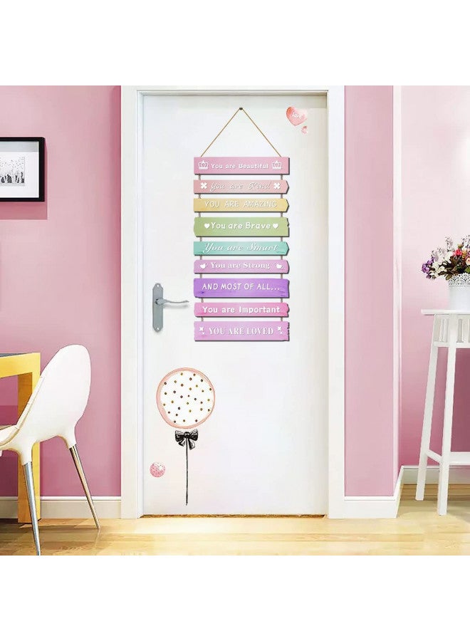 JEVUVU Pink Room Decor for Teen Girls Aesthetic, Cute Bedroom Wall Decor for Baby Girl, Boho Rainbow Wall Art Signs, Trendy Stuff Decorations for Kids Nursery Bed Room Dorm Classroom Bathroom - Image 2
