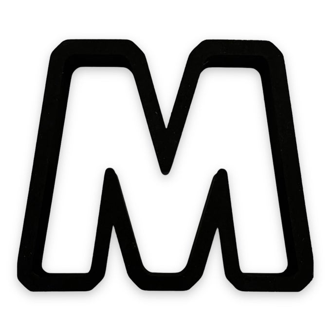 M CAPITAL BLOCK LETTER COOKIE CUTTER WITH EASY TO PUSH DESIGN 35 INCH