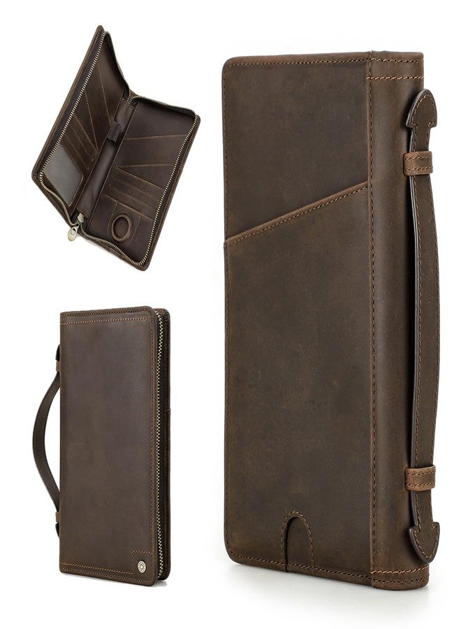 كونتاكتس حافظة جوازات سفر من الجلد الطبيعي الفاخر من كونتاكتس، تتسع لأربعة جوازات سفر، مزودة بفتحة لبطاقة Airtag، محفظة جوازات سفر عائلية، مزودة بتقنية حجب RFID، منظم جوازات سفر - Image 1