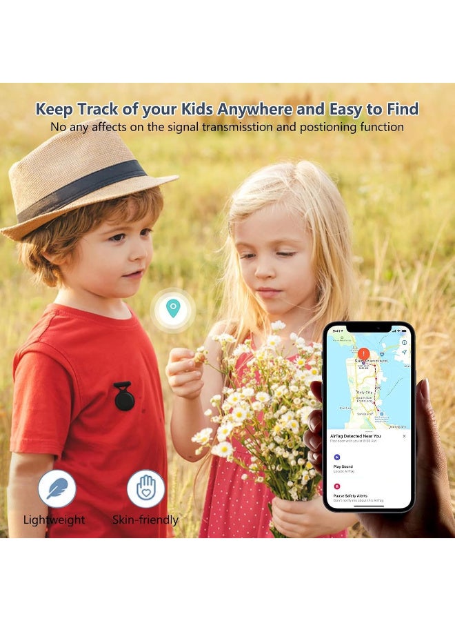 Ecosystem Soft Silicone case Compatible with Apple Airtag Hidden Cover with Pin Brooch, Waterproof Kids Holder Case, Anti Lost Air Tag Protective cover (Navy Blue) - Image 5