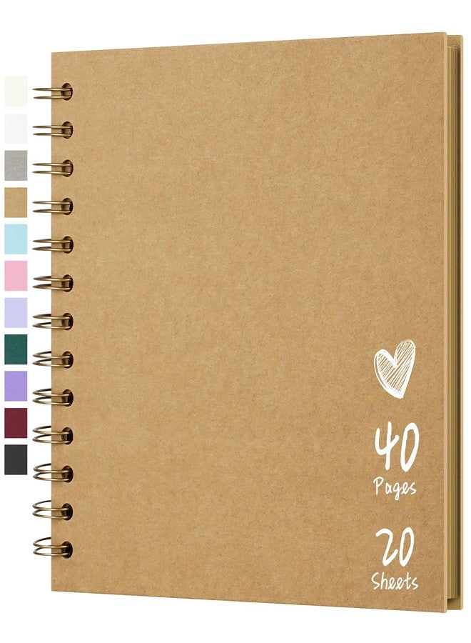 Hiwhy Scrapbook 7x7 Inch DIY Scrapbook Album Hardcover Kraft Paper Scrap Book Photo Albums 40 Pages Perfect for 4x6 / 5x7 Photos Memory Book for Family, Wedding - Image 1
