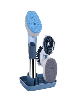 Home Care Kitchen Cleaner 3 Cleaning Heads Long Handle Soap Dispensing Dish Brush with holder set  - Image 2