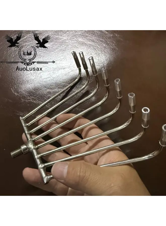 8 أسنان صغيرة الحجم من الفولاذ المقاوم للصدأ مزيل الأعشاب اليدوي بأسنان مرنة لتنظيف برك الحدائق - Image 3