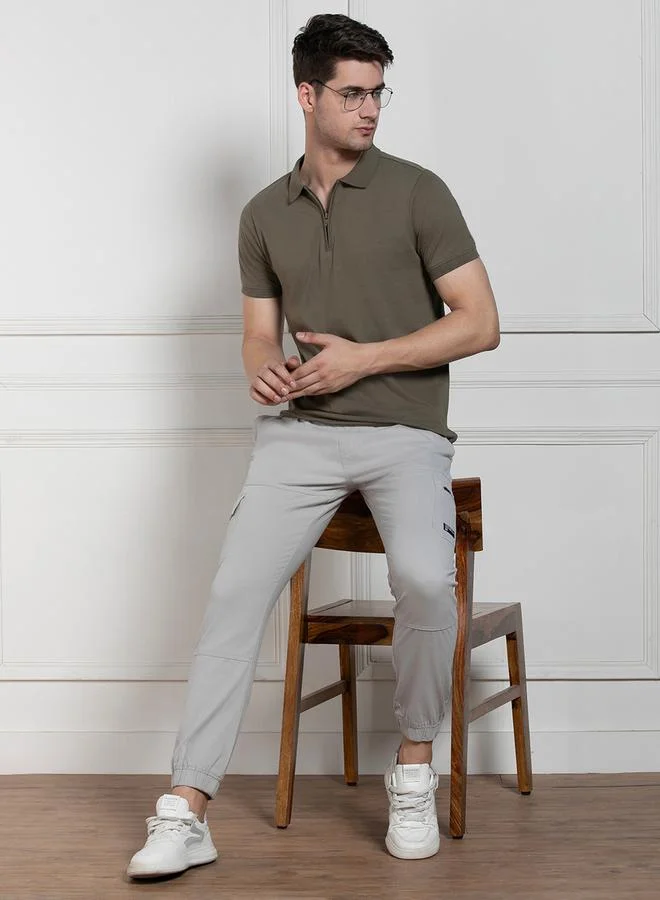 Dennis Lingo Regular Fit Single Jersey Polo with Half Zip by Styli