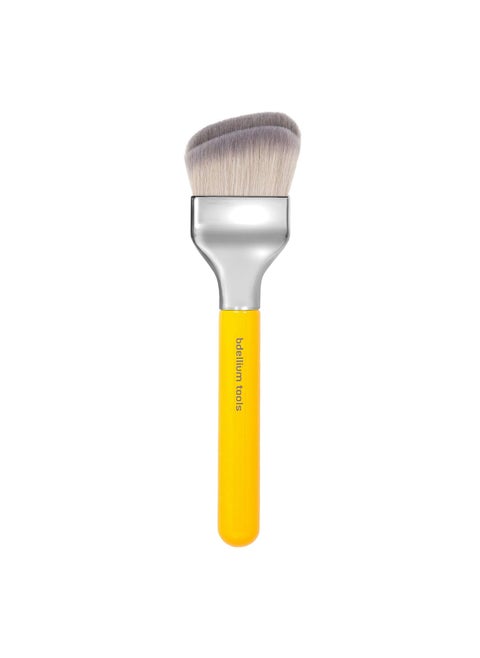 Bdellium Tools Professional Makeup Brush - Studio Series 971 Large Slanted Double Dome Blender - With Soft Synthetic Fibers, For Quick & Easy Application and Blending (Yellow, 1pc)