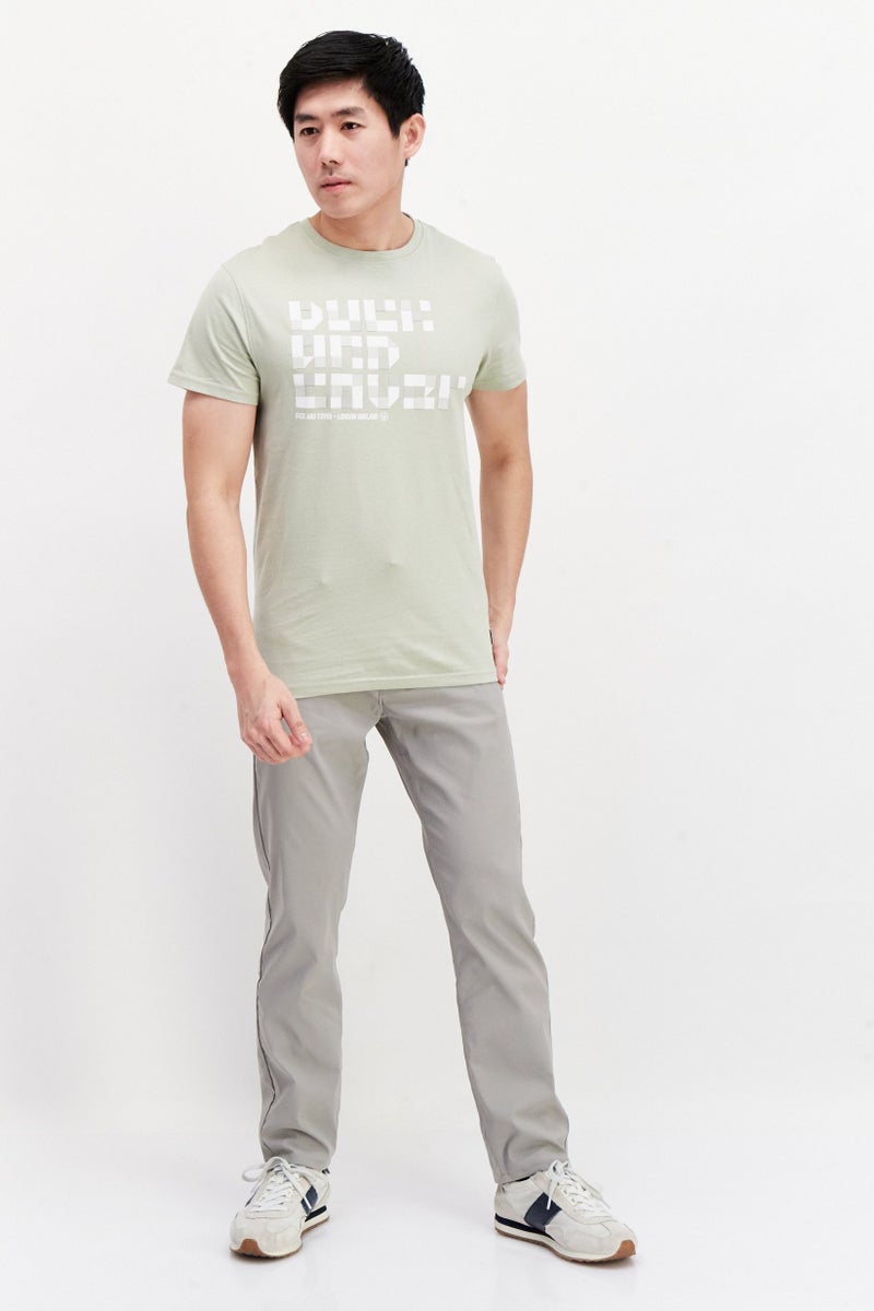 DUCK AND COVER Men Crew Neck Short Sleeve Graphic T Shirt, Sage - Image 4