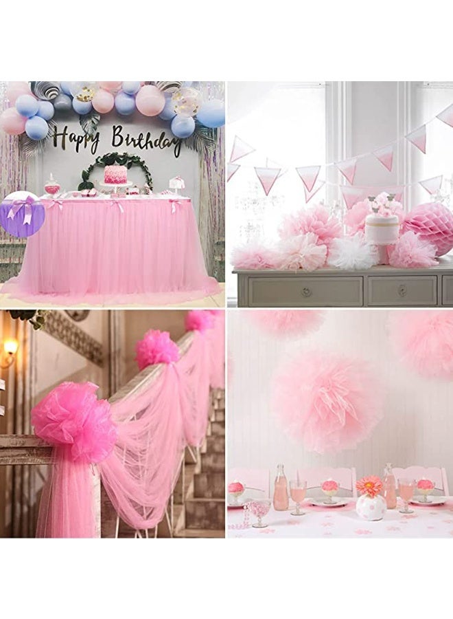 fantasize Tulle Fabric Rolls 6 Inch by 100 Yards (300 feet) Tulle Spool, for Wedding Party Decorations Gift Bow Craft Tutu Skirt, for Crafts Tutu Costumes Skirts Parties (Pink) - Image 2