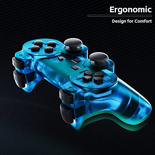 Burcica Wireless Controller for PS-2 Play 2 Double Vibration 2 - Blue Red Green Purple - Image 4