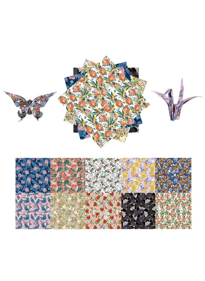 Qianshan Origami Paper Kit 50 Sheets 6 Inch Square Double Sided Color 10 Vivid Colors For Hand Crafts Origami Paper Arts Creativity.Flowers And Birds  - Image 1
