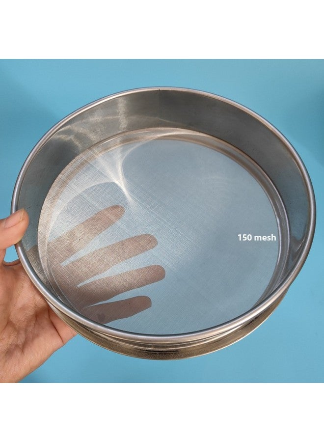 Sieve Flour Sieve Rice Sieve Stainless Steel Sieve Household Round Rice Cake Sieve Ultra-fine Traditional Chinese Medicine Powder Sieve Filter Sieve-Specifications:Diameter 35.0cm Mesh Sea Gold Sand/toner/oil Filter - Image 1