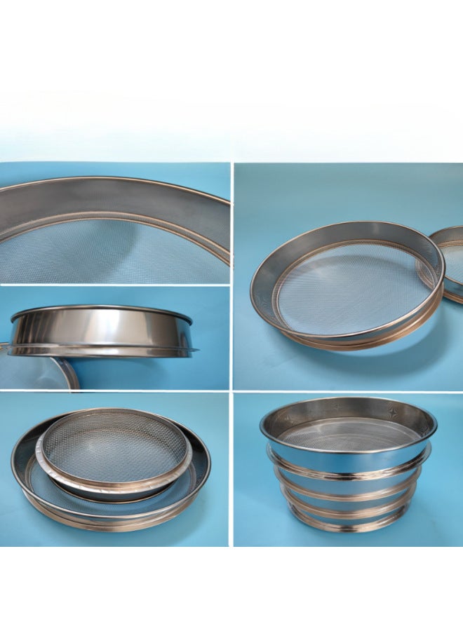 Sieve Flour Sieve Rice Sieve Stainless Steel Sieve Household Round Rice Cake Sieve Ultra-fine Traditional Chinese Medicine Powder Sieve Filter Sieve-Specifications:Diameter 35.0cm Mesh Sea Gold Sand/toner/oil Filter - Image 2