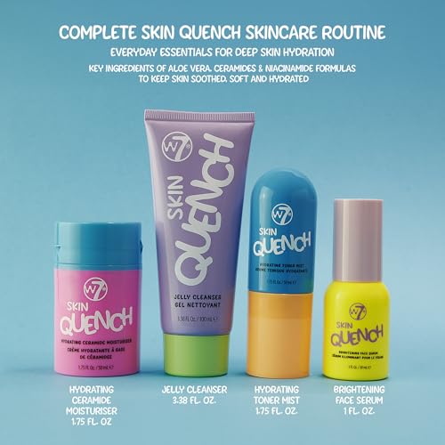W7 Skin Quench Full Size Skincare Set Hydrating Skincare Bundle with Aloe Vera Ceramides Complete LongLasting Moisturizing AtHome Routine Travel Friendly - Image 3