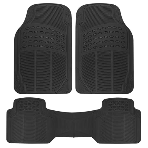 Dhanvine Car 3-Piece Heavy Duty Simple Rubber Black Car Mats Compatible with Mahindra Thar Roxx - Image 1