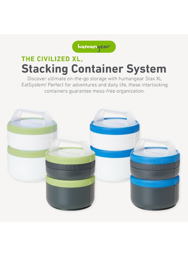 Humangear humangear STAX Interlocking Container Set & Meal Kit, XL/EatSystem, Blue  - Image 2