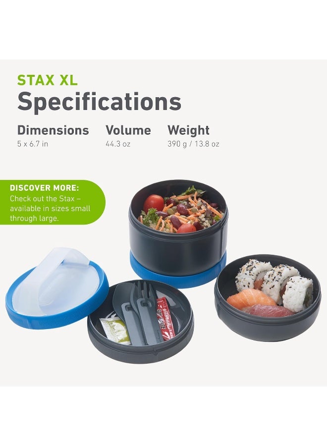 Humangear humangear STAX Interlocking Container Set & Meal Kit, XL/EatSystem, Blue  - Image 5