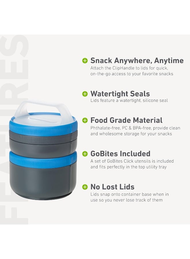 Humangear humangear STAX Interlocking Container Set & Meal Kit, XL/EatSystem, Blue  - Image 4