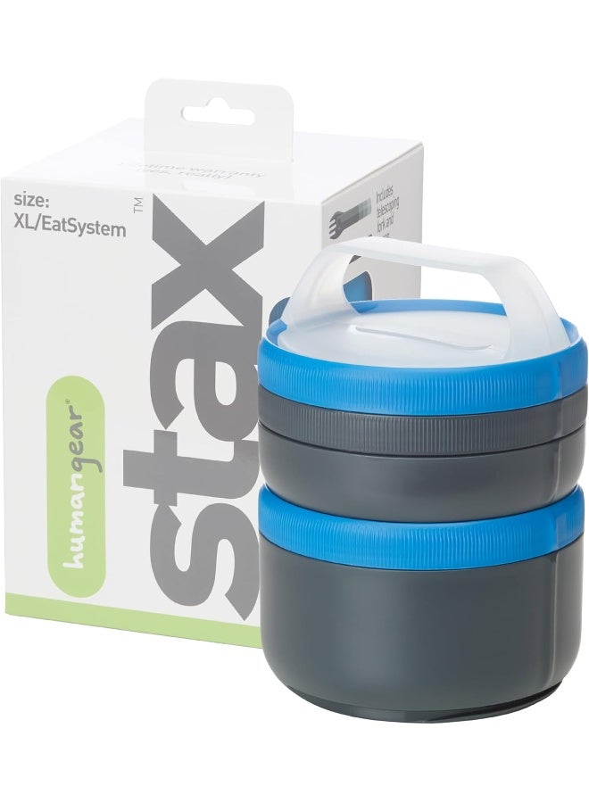 Humangear humangear STAX Interlocking Container Set & Meal Kit, XL/EatSystem, Blue  - Image 1
