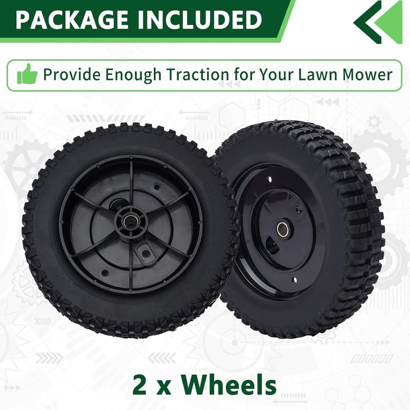 TENGMUJX 2 Pack 9" Lawn Mower Rear Wheels Assembly Fit for Cub Cadet CC94M CC98 SRC621 SR621 Craftsman 247371080 MTD Columbia White Outdoor Troy-Bilt Self Propelled Mower Replace 734-2010 734-2010B 734-2010A - Image 5