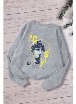 Myada Style Premium Sculpted Silhouette Printed Oversize Hooded Kids Sweatshirt 14525  - Image 1