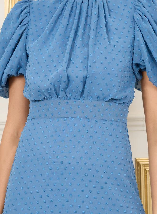 Styli Blue Chiffon Dress