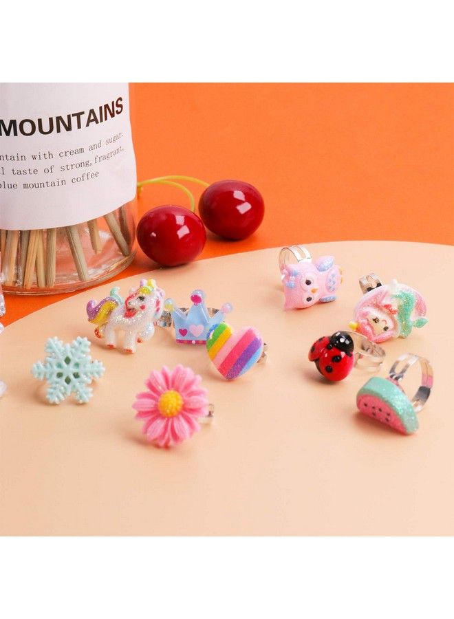 SOTOGO 50 Pieces Little Girl Rings Jewelry Rings Girl Pretend Play Rings And Dress Up Rings Little Girls Gift - Image 4