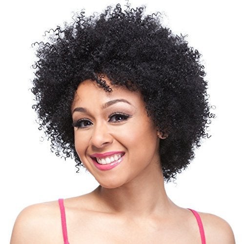 SiYi 70s Black Female Short Hair Black African Curly Shaggy Hair Synthetic Figs