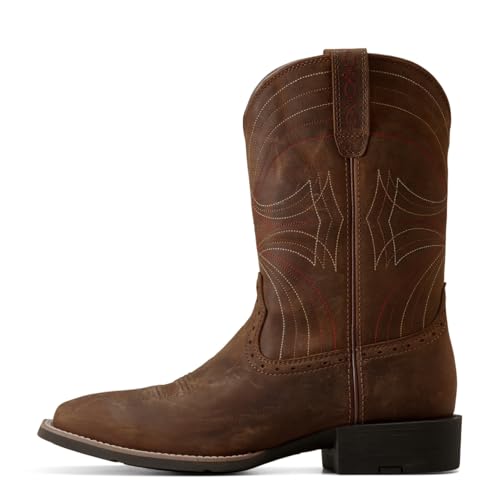 ARIAT Mens Sport Wide Square Toe Western Boot Distressed Brown 12 - Image 2