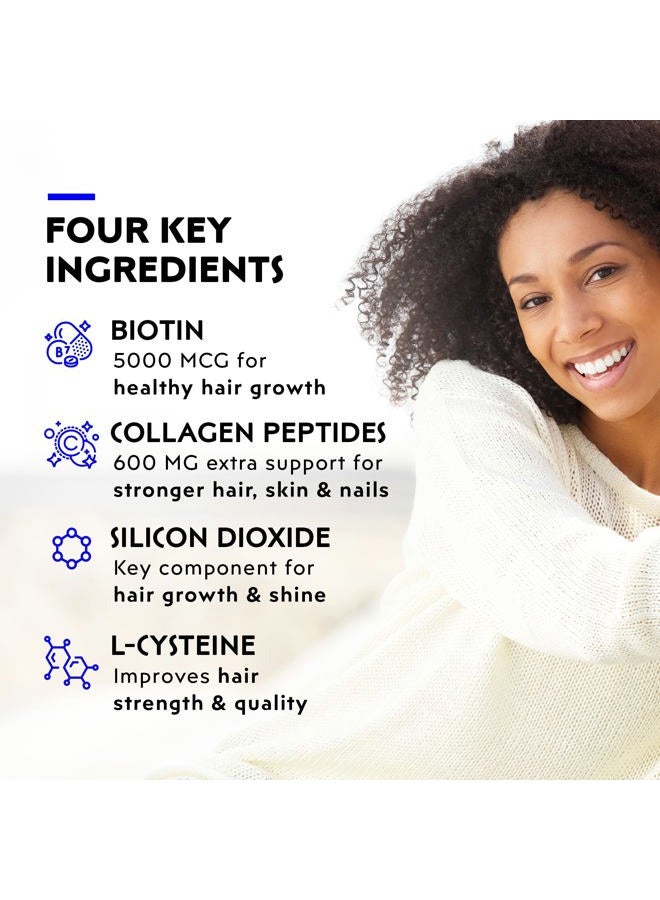 Elon R3 Extra Strength for Hair Growth - Supplements for Women to Grow Thicker, Fuller Hair, Advanced Formula with 5000 mcg Biotin Per Serving and Collagen, 60 Count (Pack of 2) - Image 3