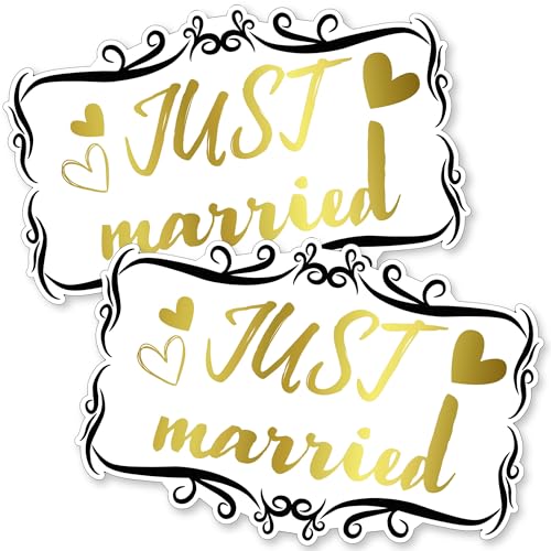 Iconikal Decorative Car Magnet for Honeymoon or Wedding Just Married 14 x 95Inch 2Pack - Image 1