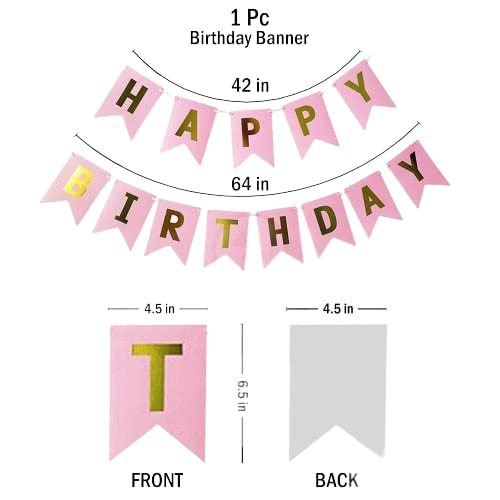 Amit Marketing Happy Birthday Decoration Kit Combo - Fringe Foil Curtains, Banner & Latex Metallic Balloons I Decorations for Kids, Girls, Adult Birthday I Party Decor items I Set of 35 - Image 3