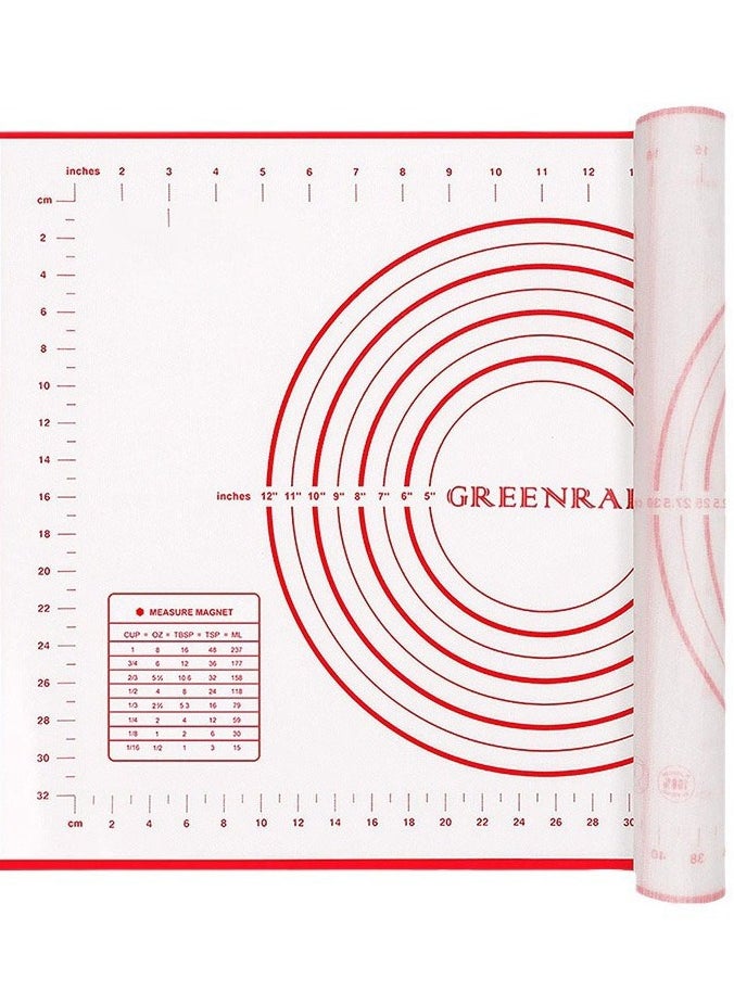 Generic Extra Large Silicone Baking Mat for Pastry Rolling with Measurements, Liner Heat Resistance Table Placemat Pad Pastry Board, Reusable Non-Stick Baking Mat 40*50  - Image 1