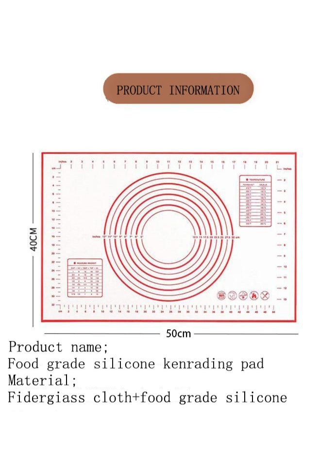 Generic Extra Large Silicone Baking Mat for Pastry Rolling with Measurements, Liner Heat Resistance Table Placemat Pad Pastry Board, Reusable Non-Stick Baking Mat 40*50  - Image 4