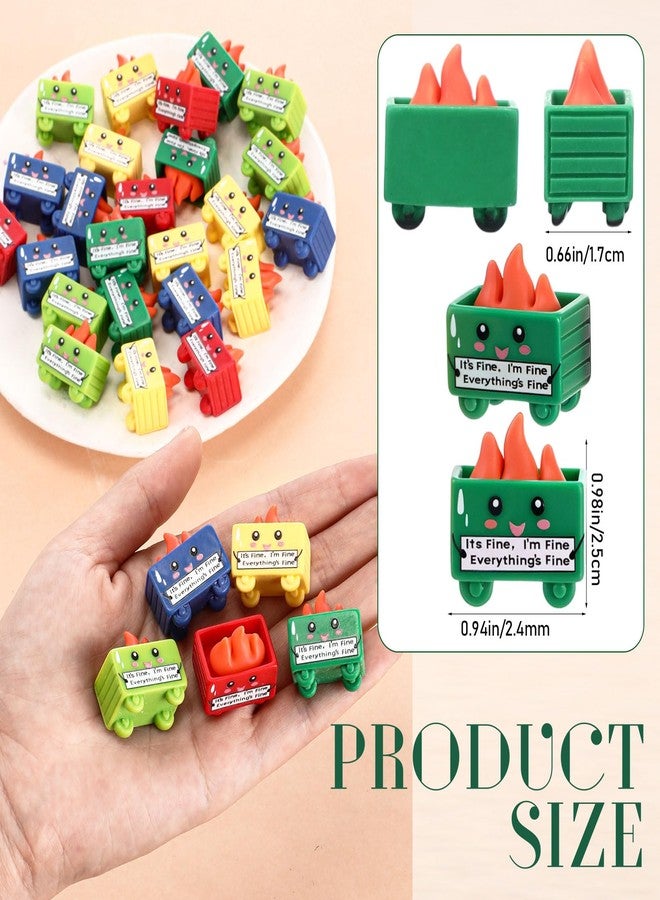 Arrowbash مجموعة أروباش المكونة من 100 قطعة من الراتنج على شكل حاوية قمامة، هدية "أنا بخير، كل شيء على ما يرام"، لافتة "أنا بخير"، إكسسوارات مكتبية عاطفية، هدية تقدير للموظفين، مناسبة لموظف قسم الطوارئ، ممرضة، مدير، معلم، زميل في المكتب (ألوان زاهية) - Image 2