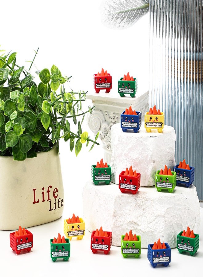 Arrowbash مجموعة أروباش المكونة من 100 قطعة من الراتنج على شكل حاوية قمامة، هدية "أنا بخير، كل شيء على ما يرام"، لافتة "أنا بخير"، إكسسوارات مكتبية عاطفية، هدية تقدير للموظفين، مناسبة لموظف قسم الطوارئ، ممرضة، مدير، معلم، زميل في المكتب (ألوان زاهية) - Image 4