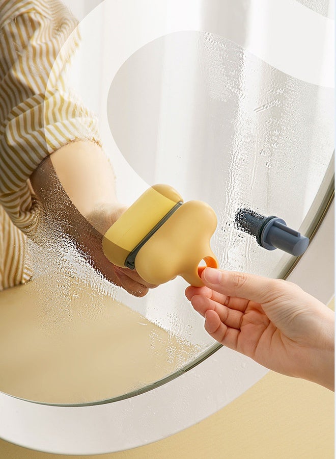 HOMESTAR 3 Pcs Mini T-Shaped Silicone Mirror Wiper & Glass Cleaner (White) - Reusable Scratch-Resistant Glass Cleaner for Home & Travel Portable Cleaning Tool - Image 3