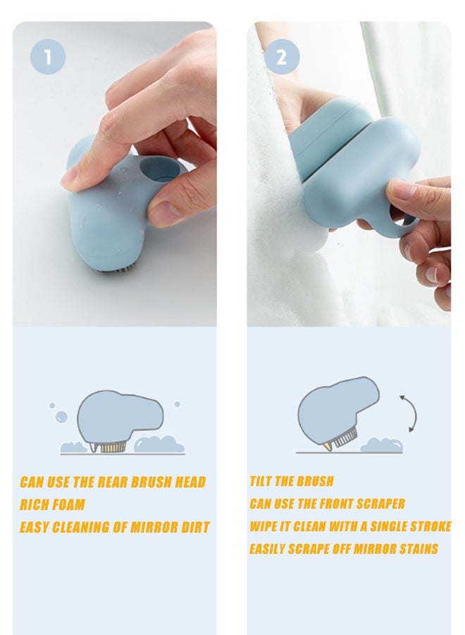 HOMESTAR 3 Pcs Mini T-Shaped Silicone Mirror Wiper & Glass Cleaner (White) - Reusable Scratch-Resistant Glass Cleaner for Home & Travel Portable Cleaning Tool - Image 5