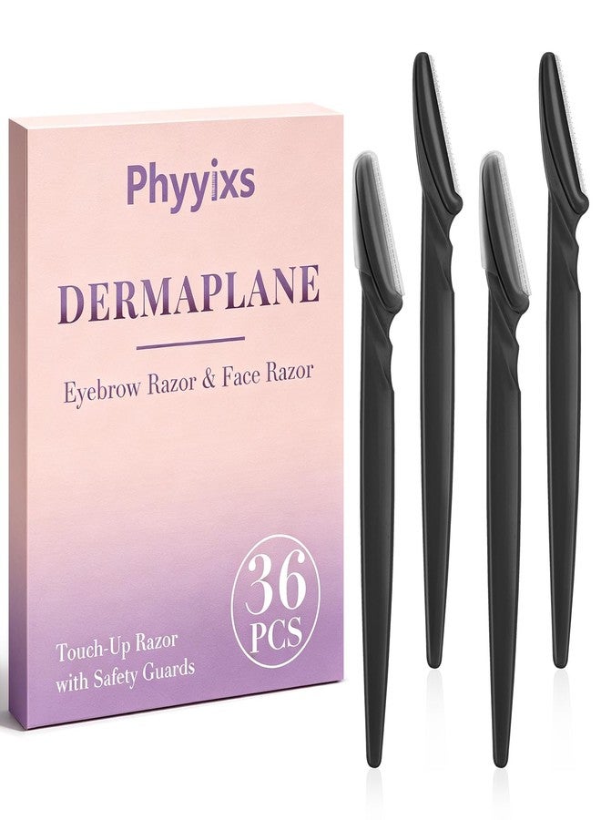 Phyyixs 36 Pcs Dermaplaning Tool and Face Razors for Women, Safe & Easy Peach Fuzz Remover, Eyebrow Razor with Protective Covers for Men & Women, Beauty & Personal Care, Stocking Stuffers (Black) - Image 1