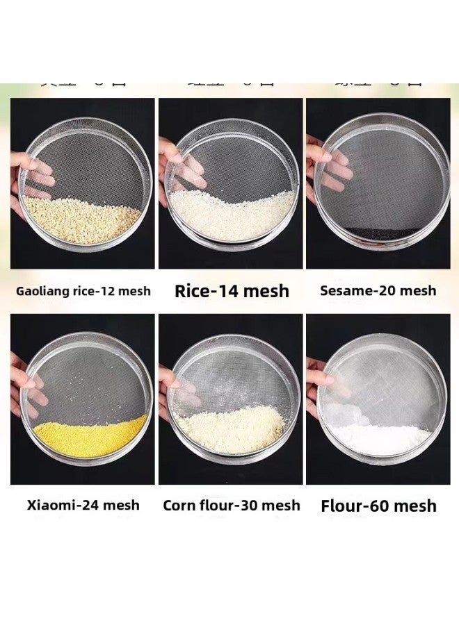 Sieve Sieve Stainless Steel Flour Sieve 10200 Mesh Traditional Chinese Medicine Powder Sieve Rice Sieve Ultra-fine Filter Standard Sample Sieve-Color:30 Cm 8 Mesh [succulent Barley And Red Beans]☆☆ - Image 1