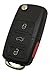 Arruweer Key Fob Case Fit for VW Volkswagen Jetta Passat Golf Beetle Rabbit GTI CC EOS Replacement Key Shell 4 Buttons Keyless Entry Remote Key Fob Cover with Uncut Blade 1 - Image 2