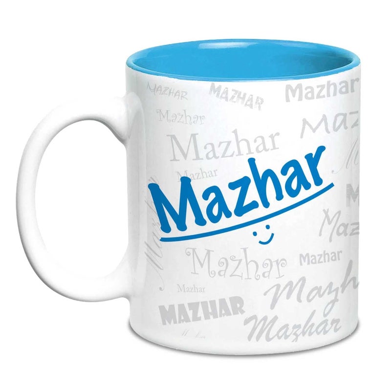 Hot Muggs Me Graffiti Mug - Mazhar Personalised Name Ceramic, 315ml, 1 Unit - Image 5